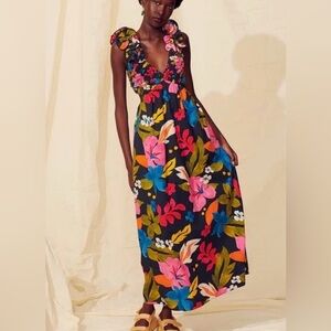 SAYLOR Floral Multicolor Maxi Dress, Size Small